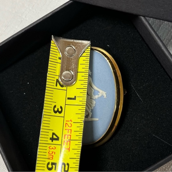 Wedgewood  ‘dancing hours!’ Brooch with gold tone surround. Vintage. Cameo. Blue - Picture 5 of 6